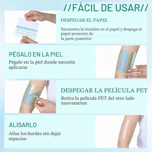 Vista 7 de Geiserailie - 150 vendajes adhesivos transparentes impermeables