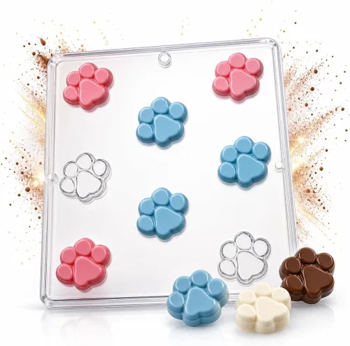 Vista 3 de Molde de caramelo de chocolate con estampado de patas de Baby Shower Blue's Clues Theme 1338