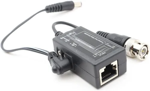 Vista 3 de Evertech Balun de video pasivo con alimentación BNC a RJ45 Cable convertidor Transmisor de potencia de audio de video a través de Cat5e/Cat6