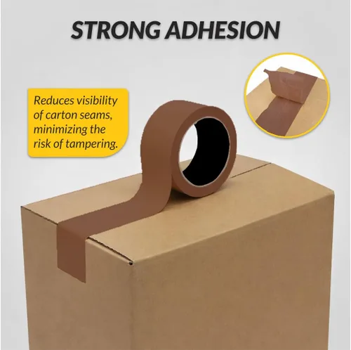 Vista 7 de Brixwell 2 rollos - Cinta de embalaje de papel marrón con parte trasera plana de 2 pulgadas x 60 yardas, fabricada en los Estados Unidos