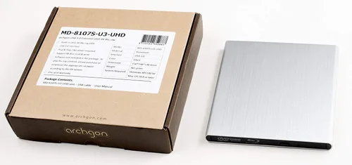 Vista 7 de Archgon Premium de aluminio externo USB 3.0 UHD 4K Blu-Ray Super Drive para PC y Mac
