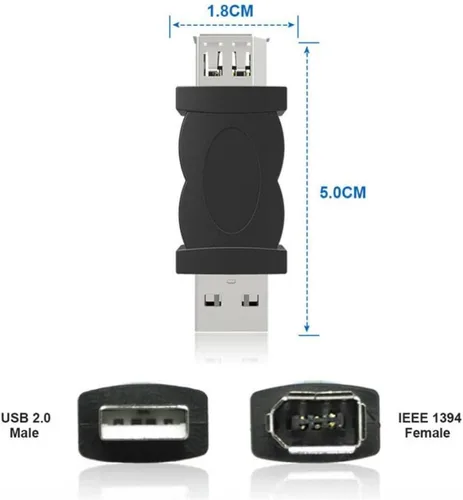 Vista 3 de Firewire IEEE 1394 - Adaptador USB de 6 pines Firewire a convertidor USB para impresora, cámara digital, PDA, disco duro, escáner