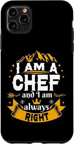 Vista 11 de iPhone 15 Chef Always Right For Men Unique Ideas Cooking Cook Case