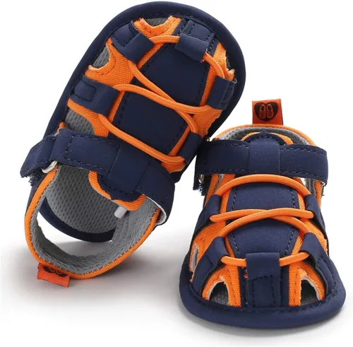 Vista 4 de HsdsBebe Sandalias de playa de verano para bebés, niños y niñas, transpirables, atléticas, antideslizantes, suela suave, zapatos de cuna para recién