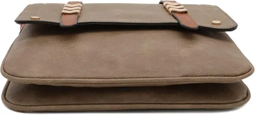 Vista 4 de Bolso en bandolera con doble compartimento y solapa grande