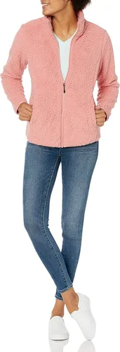 Vista 4 de Tienda Essentials - Chaqueta de sherpa para mujer con forro de vellón polar y cremallera de longitud completa
