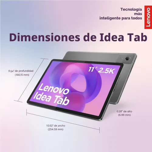 Vista 8 de Lenovo Idea Tab - Tableta para la Universidad - Pantalla IPS táctil de 11" 2.5K - 90Hz - MediaTek Dimensity 6300 - 4 GB de memoria - 128 GB