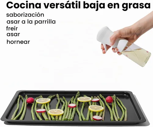 Vista 4 de Mistifi Botella de PET de 6.8 fl oz versión mejorada. Botella de spray de niebla fina para freidora de aire, aceite de oliva, aceite de aguacate