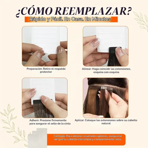 Vista 8 de Full Shine Cinta de Reemplazo para Extensiones de Cabello Cinta Adhesiva sin Residuen para Extensiones de Cabello Humano Cinta de Doble Cara para #