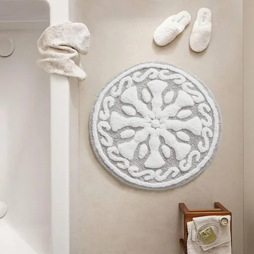 Vista 12 de Madison Park Casablanca 100% Cotton Tufted Bathroom Rugs Luxurious Plush Medallion Floral Pattern Bath Mat Absorbent, Quick Dry, Spa Design Shower
