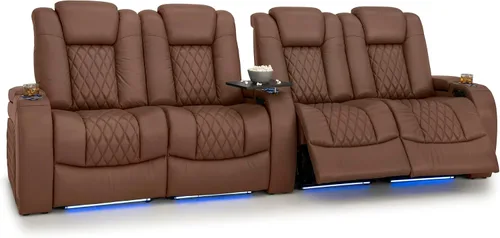 Vista 67 de Seatcraft Asiento de cine en casa Diamante Marrón Reclinable Individual