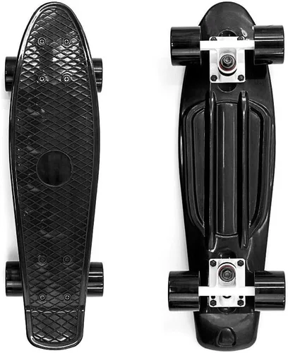 Vista 2 de Tabla de patineta Cruiser de 22 pulgadas de longitud completa ensamblada para niños, adultos y principiantes AZM Displays Tablero negro con ruedas