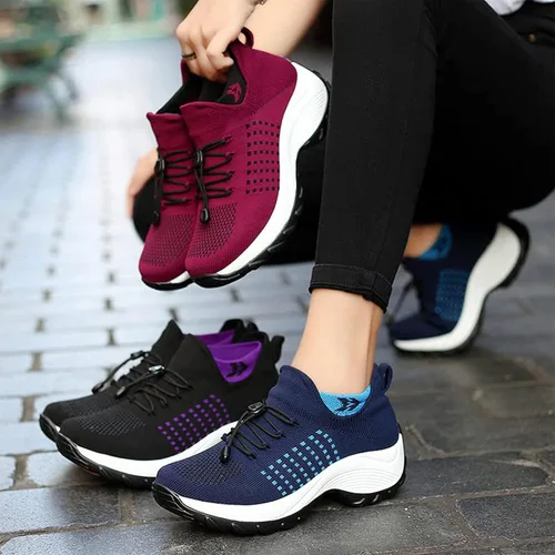 Vista 5 de Ortho - Tenis elásticos para mujer, cómodos, ligeros, para correr, correr y trotar