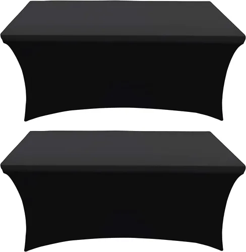Vista 12 de Banquet Tables Pro Mantel rectangular plegable de elastano de 6 pies de largo, elástico, ajustado, para mesas de patio plegables de 30 pulgadas