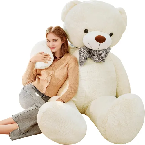 Vista 11 de IKASA Oso de Peluche Gigante Animal de Peluche Juguete de Felpa, 47 pulgadas Grande Lindo Jumbo Juguetes Suaves, Enorme Gran Esponjoso Gordo Negro