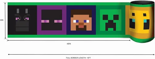 Vista 4 de RoomMates - Papel pintado despegar y pegar con caras icónicas de Minecraft, RMK12377BD