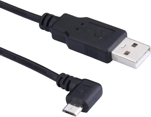 Vista 7 de Cable de alimentación USB 2.0 A a Micro B, cable de alimentación USB de 90 grados, ángulo izquierdo con 5 clips de cableado para Garmin Dash Cam 55