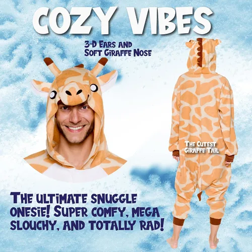Vista 3 de Adult Onesie Halloween Costume - Animal and Sea Creature - Plush One Piece Cosplay Suit for Adults, Women and Men FUNZIEZ!