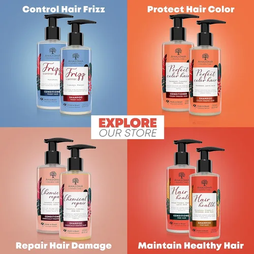 Vista 6 de Acondicionador de cabello rizado para mujeres y hombres, acondicionador hidratante con nueces de Amazonia, cupuacu y ácido láctico para mejorar