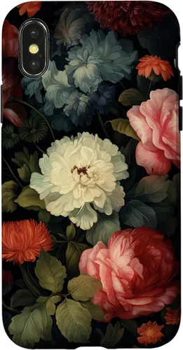 Vista 5 de Vintage Dark Flower Pattern Moody Floral Case for iPhone 16