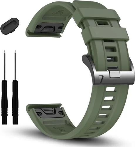 Vista 14 de EZMVZKU Correa de silicona Quickfit de 0.866 in compatible con Garmin Fenix 8/8Pro 1.850 in/Fenix 7/7 Pro/6/6 Pro/5 Plus, correa de reloj
