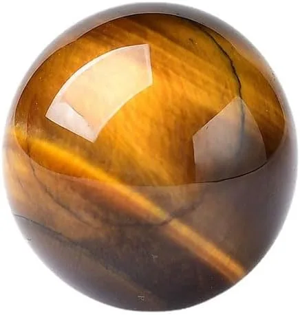 Vista 3 de Bola esférica de cristal curativo de ojo de tigre natural para reiki equilibrio, meditación, decoración del hogar y la oficina