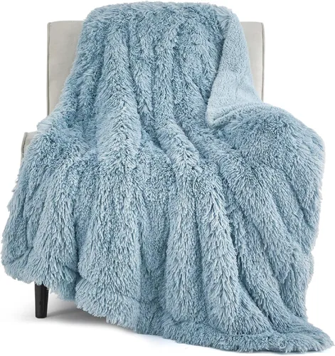 Vista 15 de Bedsure GentleSoft Manta de Tiro de Piel Sintética Esponjosa y Suave para Sofá, Forro Polar Sherpa Suave Regalos Acogedores para Mujeres, Manta