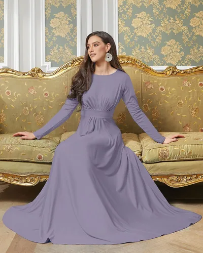 Vista 3 de KOH KOH - Vestido de manga larga para mujer con cintura imperio, otoño e invierno