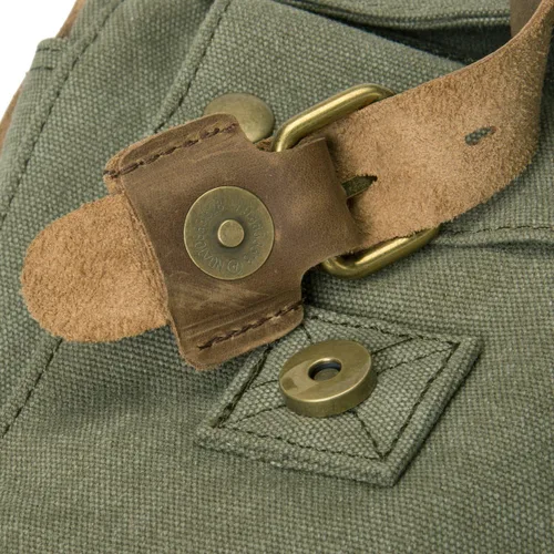 Vista 8 de morral de cuero y lona para computadora portátil + morral de lona para cámara Dslr Slr, Verde ejército), 3323830