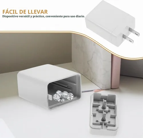 Vista 3 de Uonlytech - Cargador falso con compartimento secreto, pastillero secreto, monedas, caja de almacenamiento para objetos de valor
