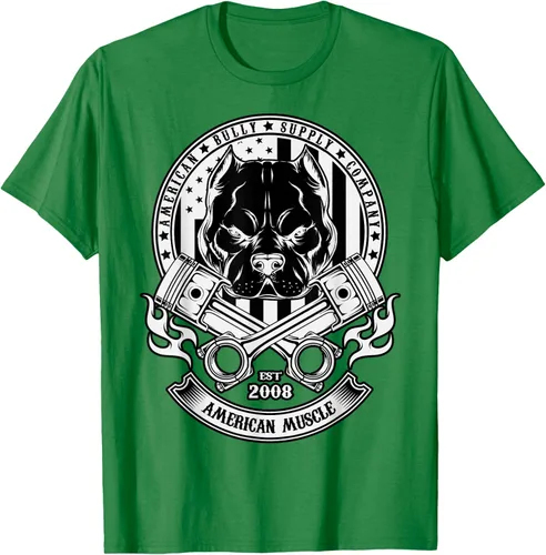 Vista 3 de American Muscle - Camiseta de cabeza dura Pit Bull American Bully, Negro, S