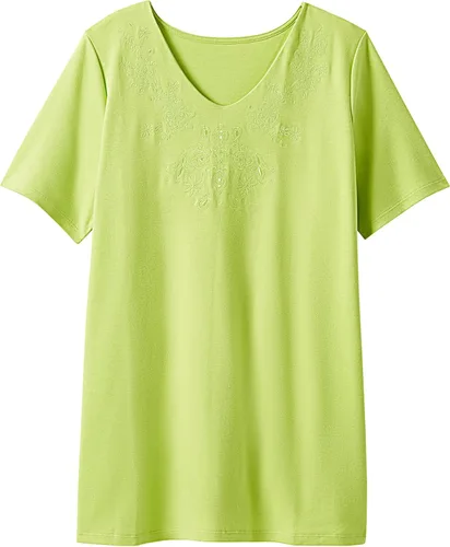 Vista 6 de Woman Within Camiseta bordada con cuello en V para mujer