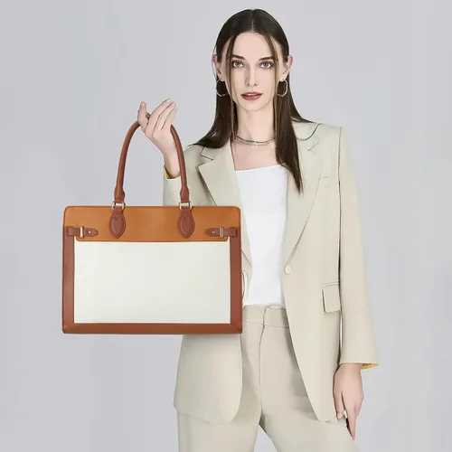 Vista 2 de Keyli Set de 3 piezas de bolso tote para laptop para mujeres, de 15.6 pulgadas, bolsos de trabajo, bolso de negocios para computadora, bolso