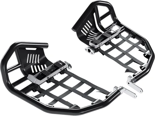 Vista 3 de Kojem Barras Nerf Estriberas compatibles con todos los años Honda 400EX 400X (Nerfs plateados y redes negras)