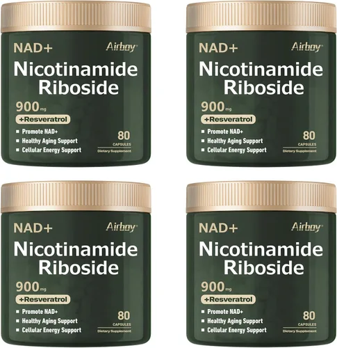 Vista 9 de Airboy Suplemento NAD+, ribósido liposomal de nicotinamida 900 mg con resveratrol y quercetina, alternativa al suplemento NMN, probado por terceros