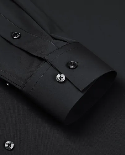 Vista 3 de Lion Nardo Camisas de vestir elásticas para hombre, de manga larga, ajuste musculoso, camisas de vestir para hombre, ajuste delgado, camisas