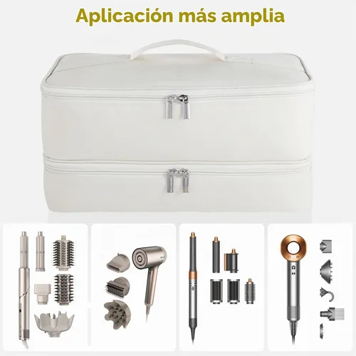 Vista 5 de Estuche de transporte de doble capa para Shark Flexstyle, estuche de viaje para Shark SpeedStyle, bolsa organizadora de almacenamiento portátil