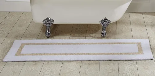 Vista 78 de Better Trends - Alfombra de baño 100% algodón reversible, altamente absorbente y lavable a máquina, suave, tapete de ducha para piso de baño