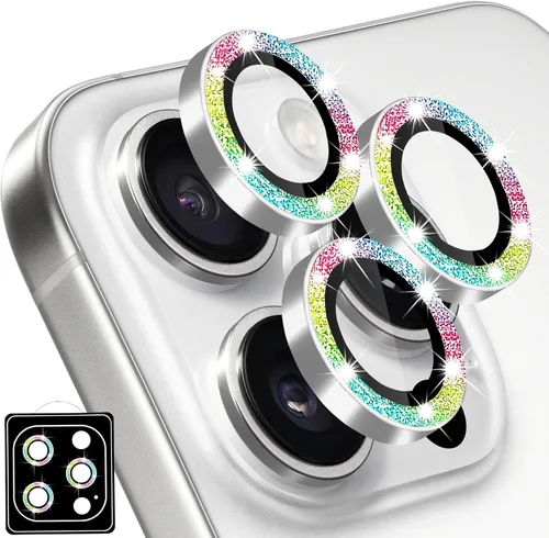 Vista 95 de Compatible con iPhone 13 Pro para iPhone 13 Pro Max, protector de lente de cámara antiarañazos, vidrio templado 9H, protector de cámara de metal a