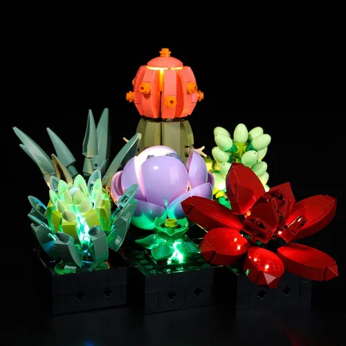 Vista 2 de Kyglaring Kit de iluminación LED para Lego Succulents 10309 - Juego de construcción de modelos, moderno, multicolor, interior, control remoto