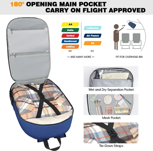 Vista 3 de Seektop Mochila de senderismo plegable de 40 L para mujeres y hombres, mochila de viaje ligera para llevar en el trabajo, negocios, ocio y trabajo