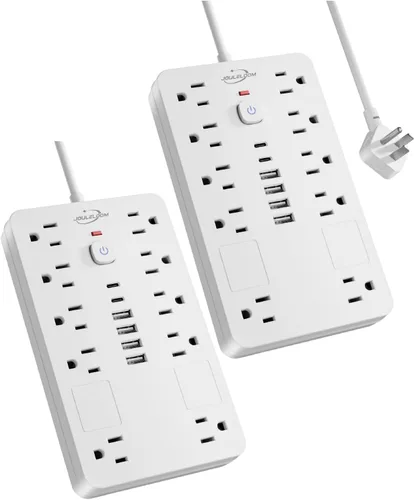 Vista 11 de Cable de extensión con protector de sobretensiones de 6 pies con 10 tomas Negro