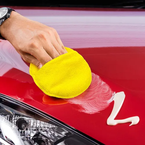 Vista 2 de 20 almohadillas aplicadoras de cera de microfibra para autos, almohadillas de espuma a granel de 5 pulgadas de diámetro, almohadillas redondas