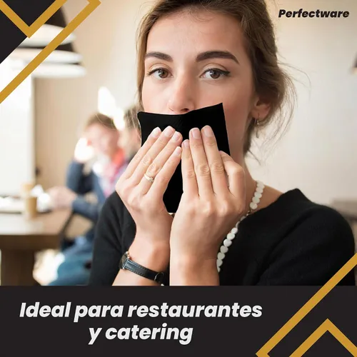 Vista 7 de Perfectware - Servilletas negras para bebidas de 2 capas - Paquete de 300 servilletas de cóctel, 10 x 10 pulgadas