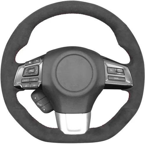 Vista 26 de MEWANT Funda de volante de automóvil transpirable cosida a mano para Subaru WRX 2015-2021 / WRX STI 2015-2021, accesorios para volante Subaru WRX