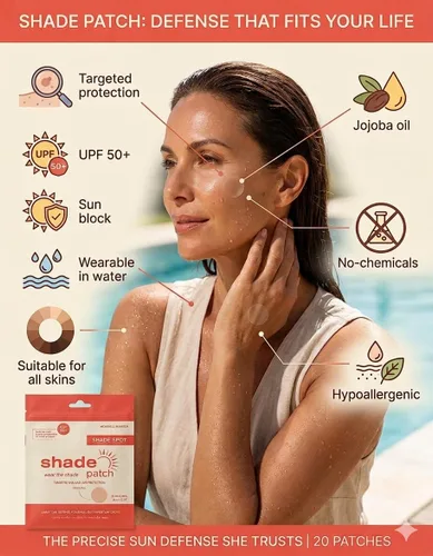 Vista 6 de Parches de protección solar facial, protección solar para el cuidado de la piel. Parches de bloqueo UV UPF 50+ (20 unidades/paquete), protección