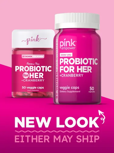 Vista 7 de PINK Probióticos para mujeres Cápsulas de apoyo para la salud digestiva más arándano 50 unidades Suplemento vegetariano, sin OMG y sin gluten