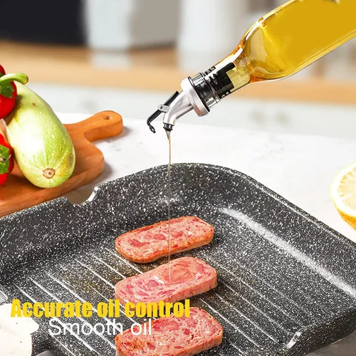 Vista 5 de Botellas dispensadoras de aceite, botella de salsa de soja, olla de vinagre, tapa de botella de acero, botella de vino para cocinar, botella
