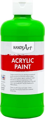 Vista 46 de Handy Art Pintura acrílica, juego de 12 colores, botellas de 16 onzas, acrílico líquido para estudiantes semibrillante, consistencia de flujo