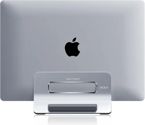 Vista 9 de Soporte vertical para laptop SODI para escritorio compatible con MacBook Air, soporte para MacBook Pro vertical de aluminio hasta 17 pulgadas